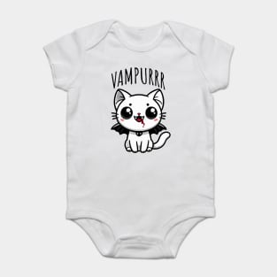 Vampurrr, Adorable Kawaii Vampire Bat Cat Halloween Baby Bodysuit